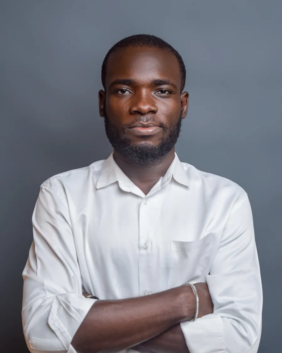 Jim Blessed, SEO consultant in Lagos, with his arms crossed